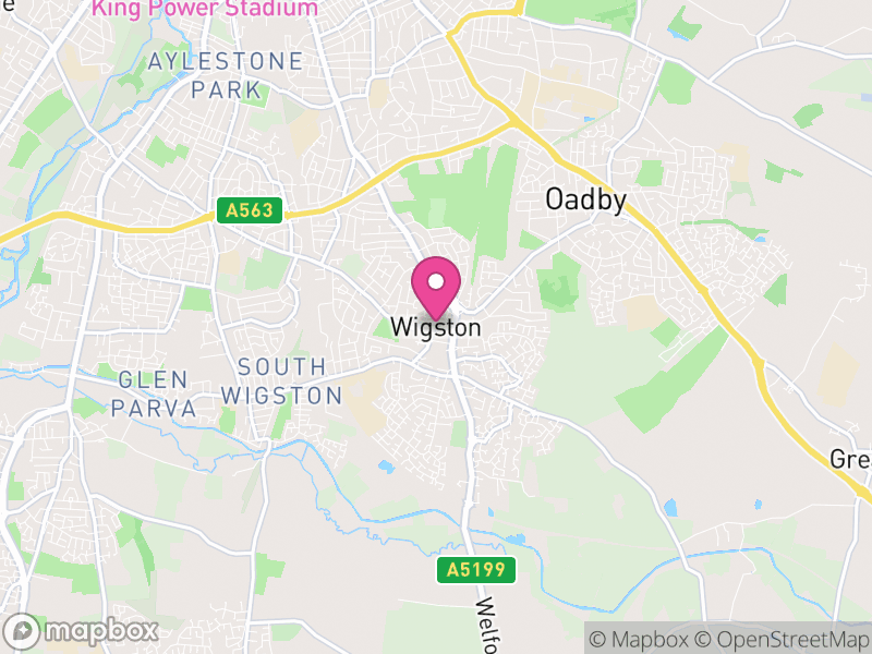 Map of Oadby and Wigston, Leicestershire