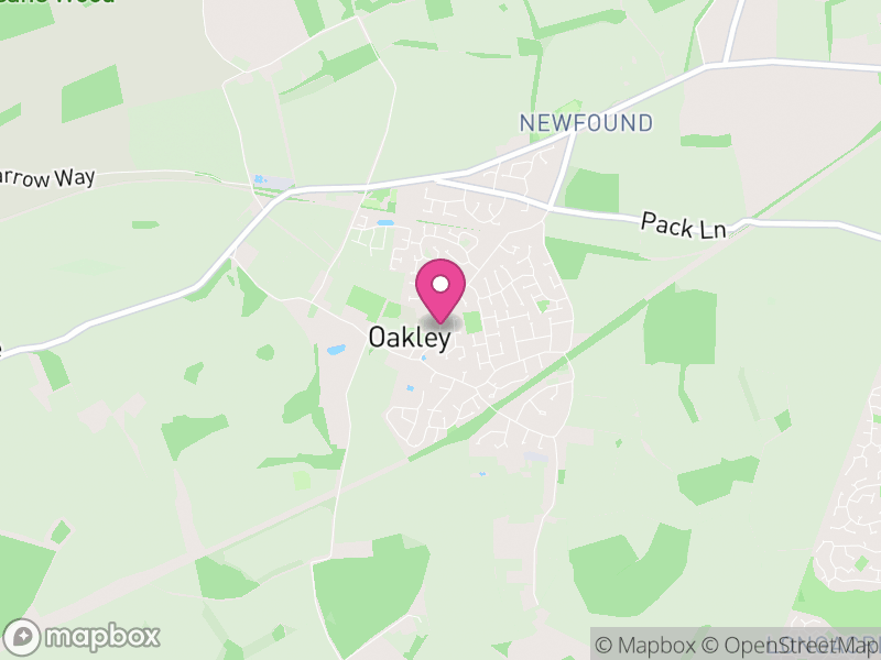 Map of Oakley, Basingstoke and Deane