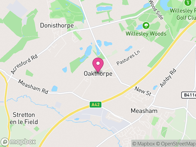 Map of Oakthorpe and Donisthorpe, North West Leicestershire