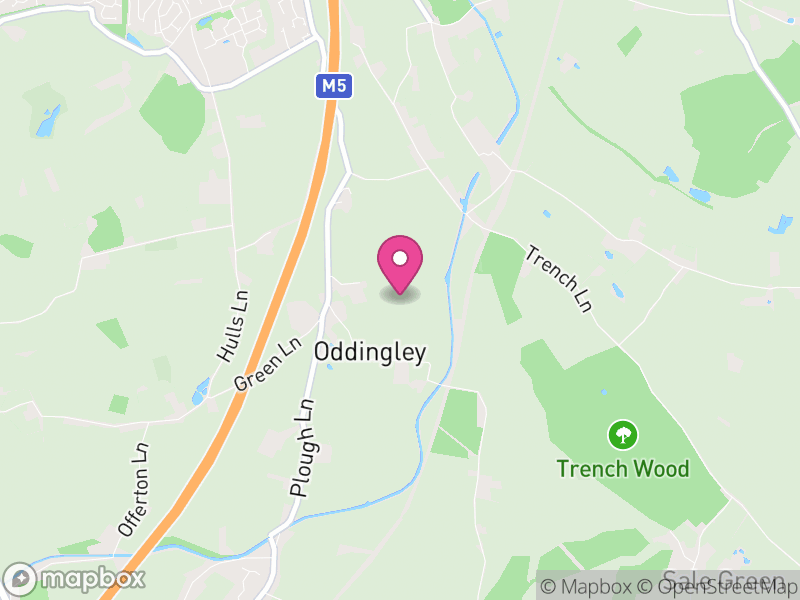 Map of Oddingley, Wychavon