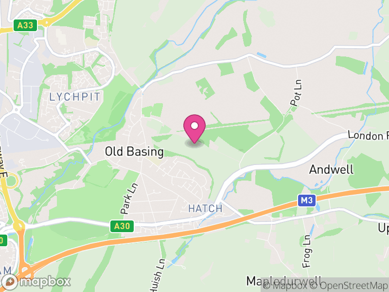 Map of Old Basing and Lychpit, Basingstoke and Deane