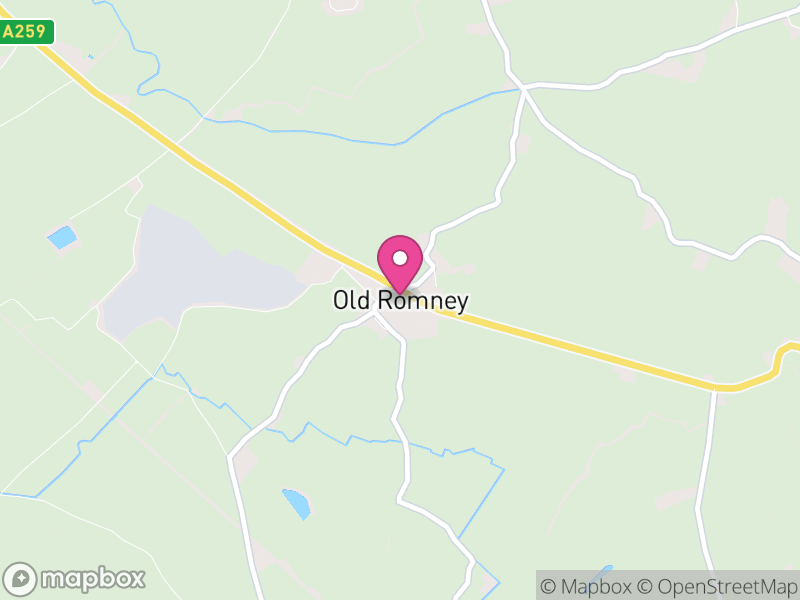 Map of Old Romney, Folkestone and Hythe