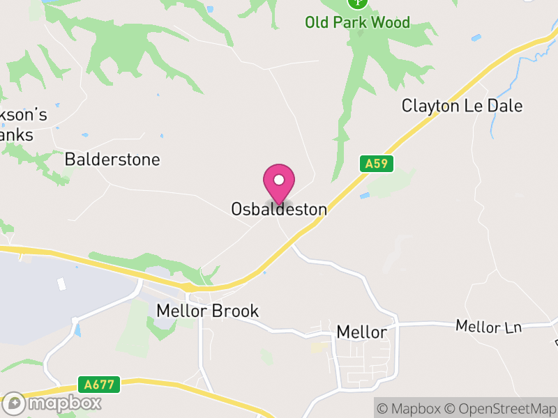 Map of Osbaldeston, Ribble Valley