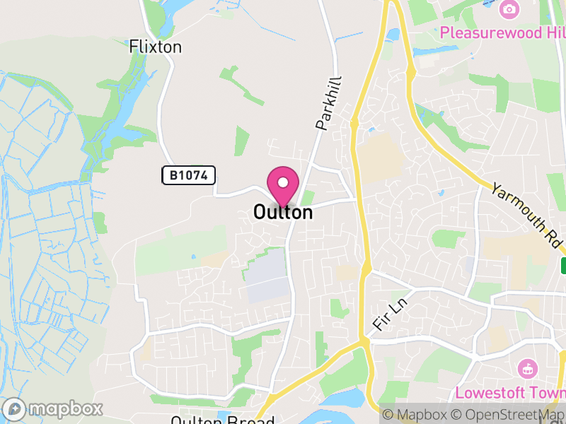 Map of Oulton, East Suffolk
