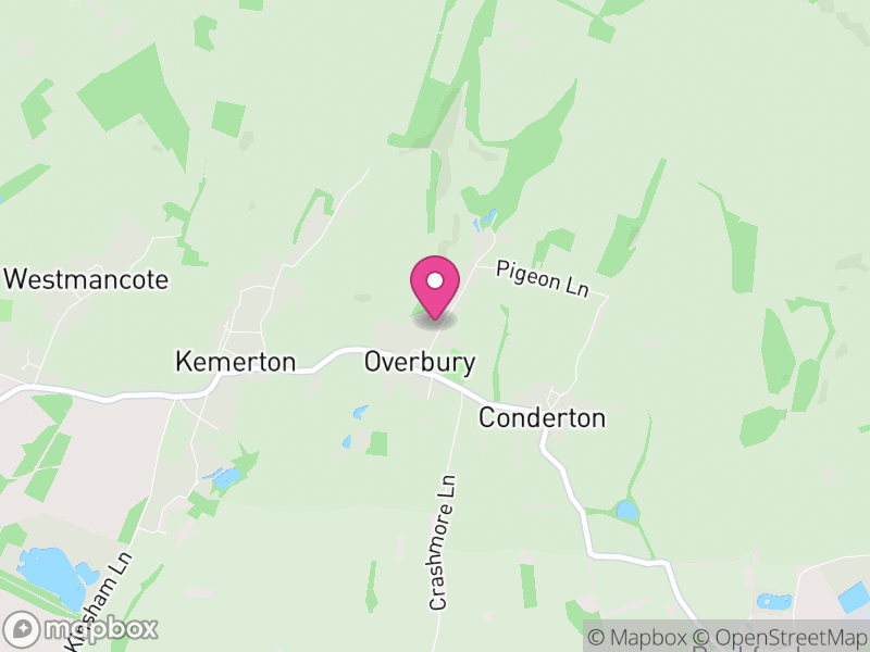 Map of Overbury, Wychavon