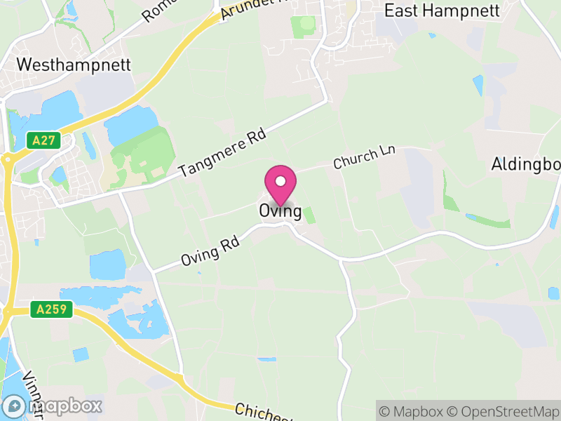 Map of Oving, Chichester