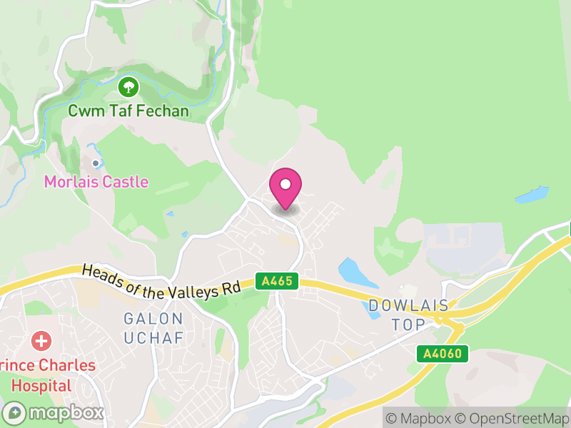 Map of Pant, Merthyr Tydfil