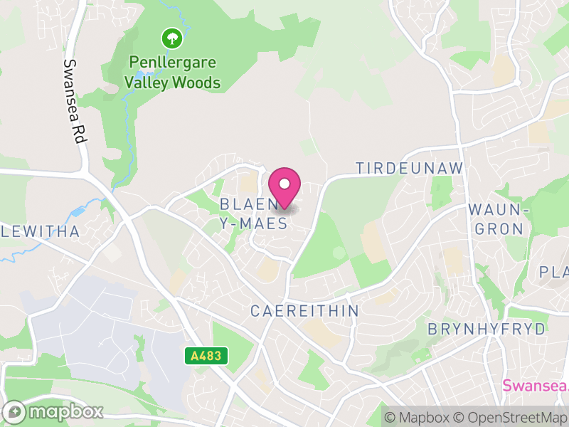 Map of Penderry, Swansea