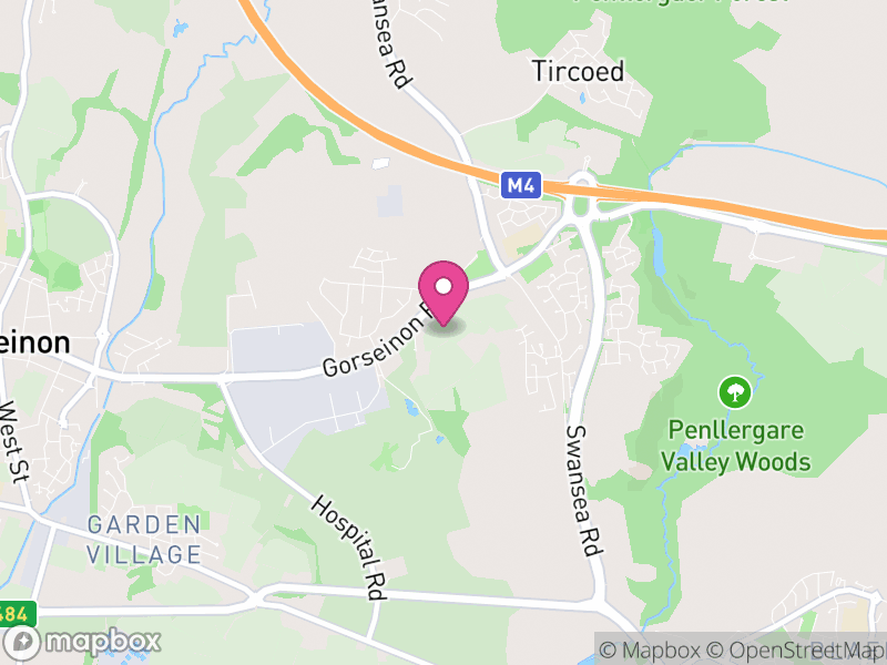 Map of Penllergaer, Swansea