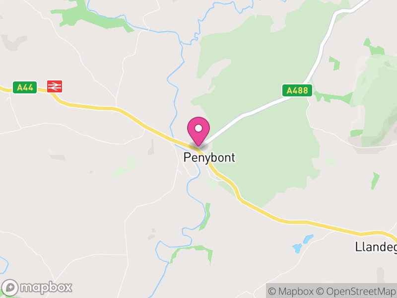 Map of Penybont, Powys