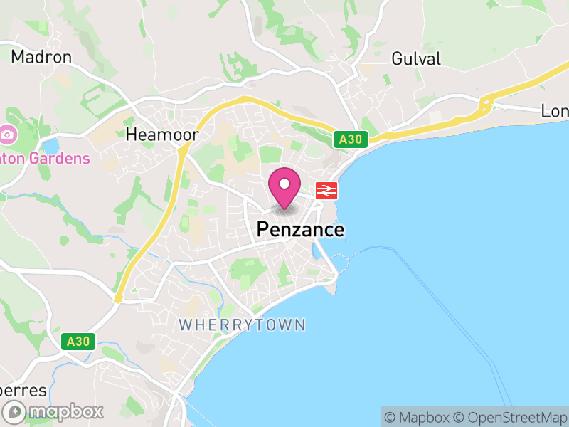 Map of Penzance, Cornwall