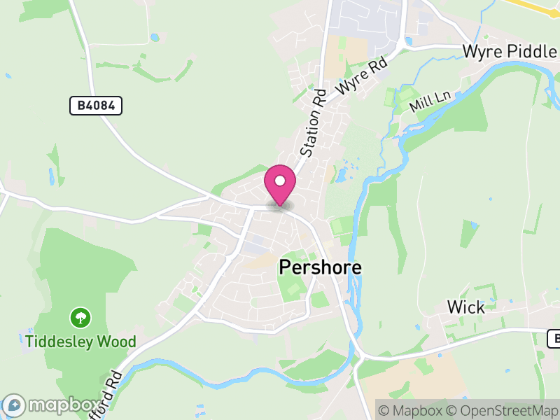 Map of Pershore, Wychavon