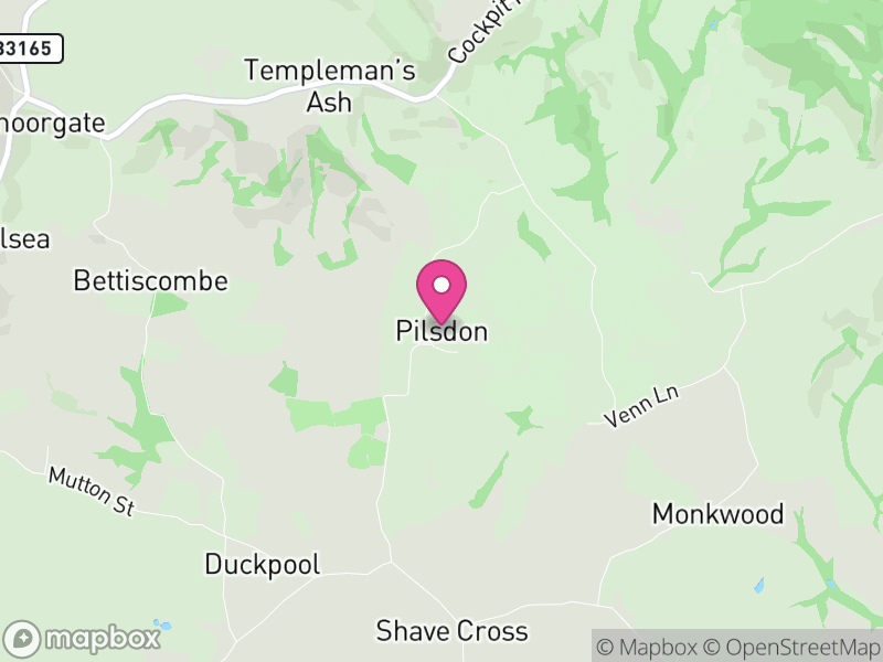 Map of Pilsdon, Dorset
