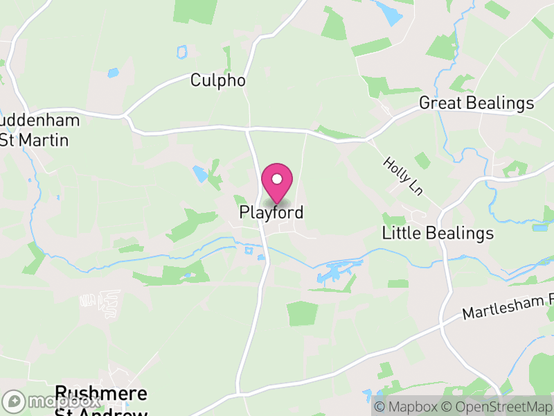 Map of Playford, East Suffolk