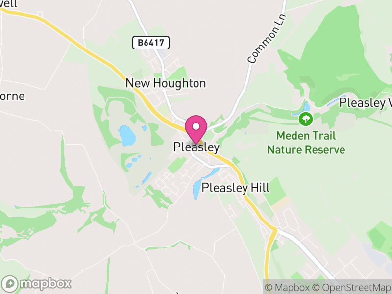 Map of Pleasley, Bolsover