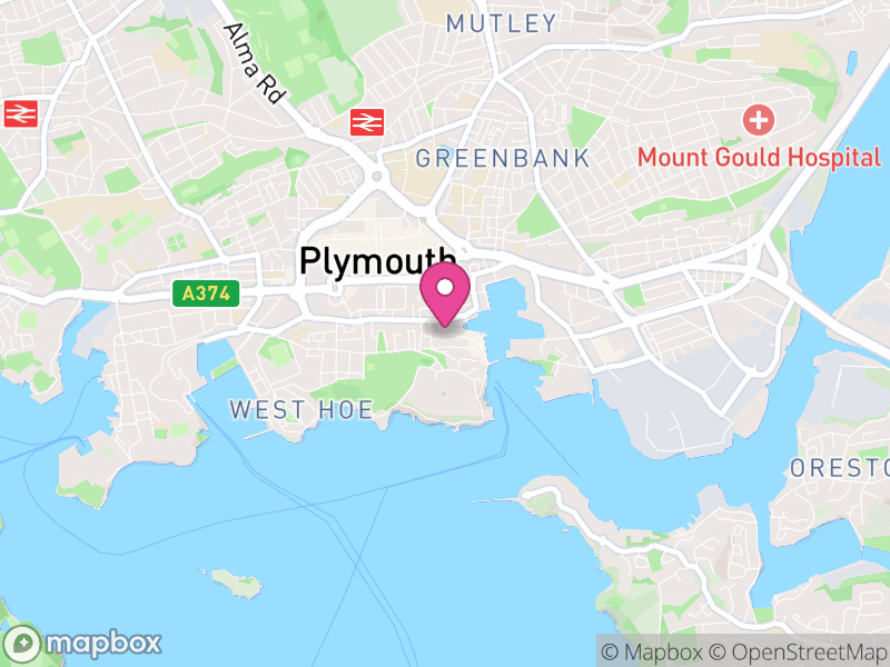 Map of Plymouth, England