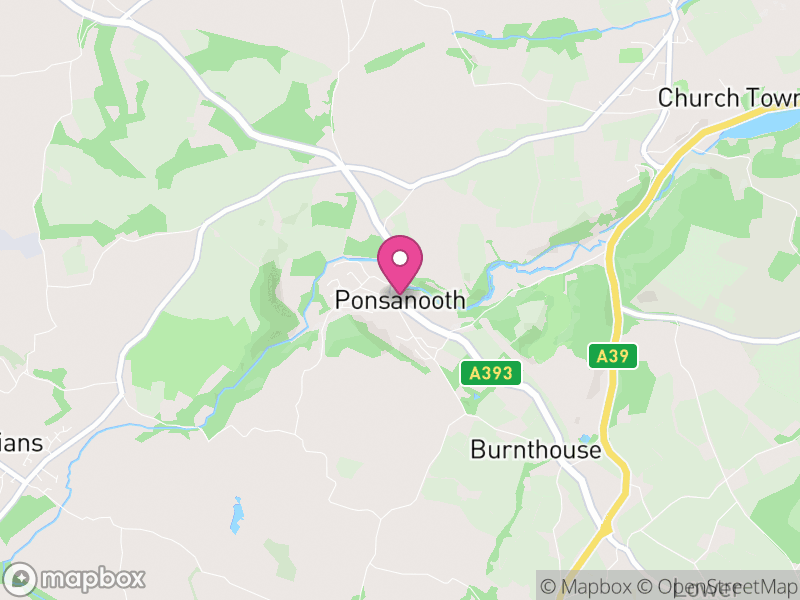 Map of Ponsanooth, Cornwall