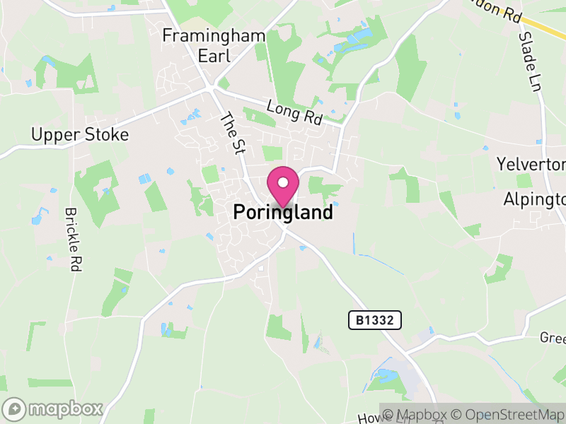 Map of Poringland, South Norfolk