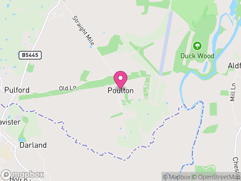 Map of Poulton and Pulford, Cheshire West and Chester