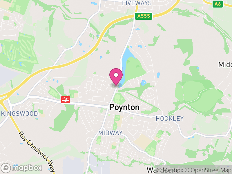 Map of Poynton-with-Worth, Cheshire East