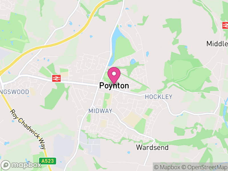 Map of Poynton-with-Worth, Cheshire East