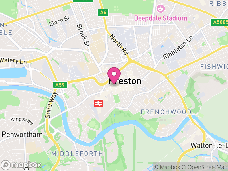 Map of Preston, Lancashire