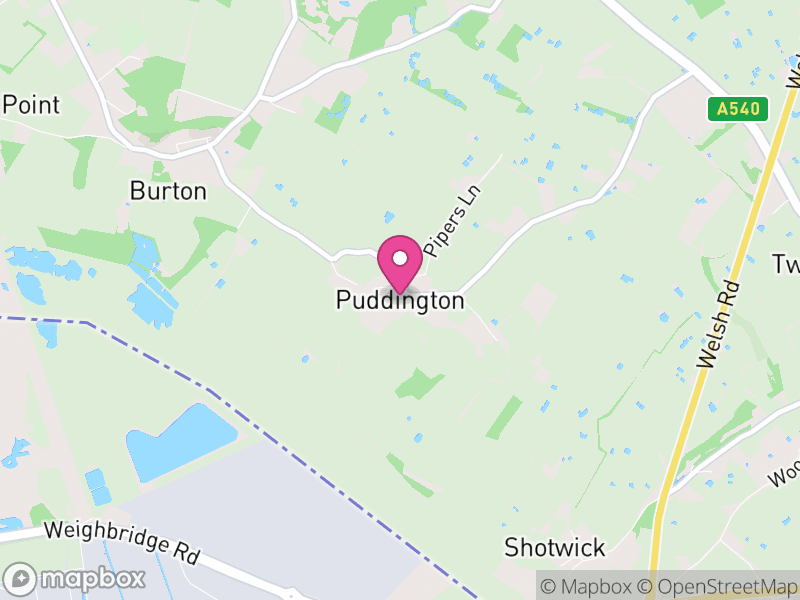 Map of Puddington, Cheshire West and Chester