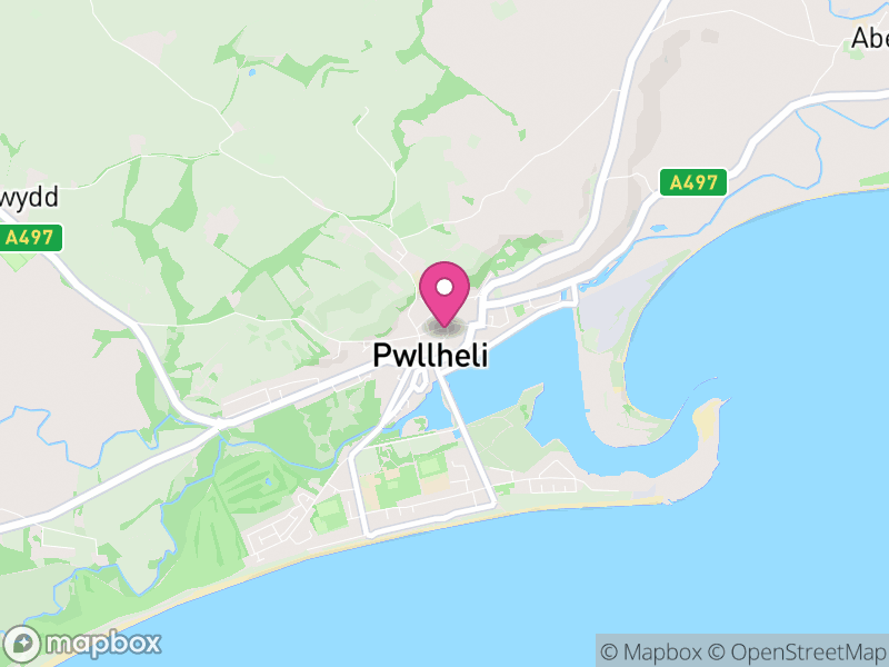 Map of Pwllheli, Gwynedd