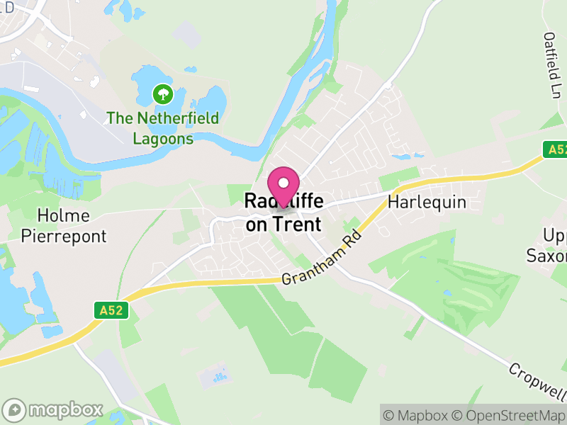 Map of Radcliffe on Trent, Rushcliffe