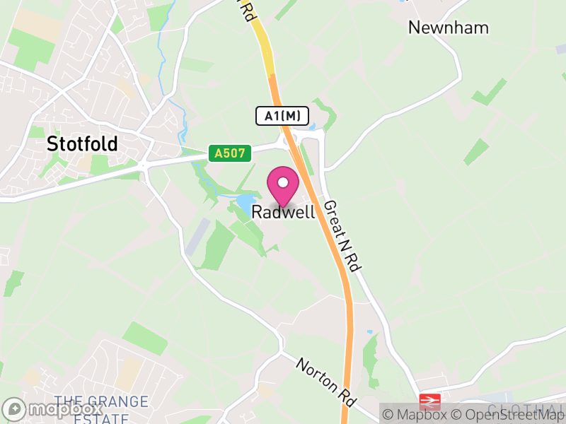 Map of Radwell, North Hertfordshire