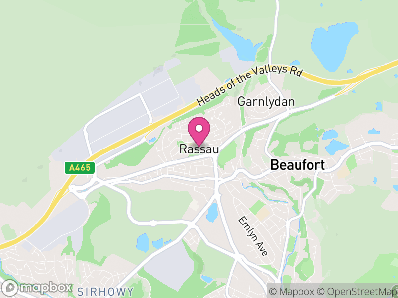 Map of Rassau, Blaenau Gwent