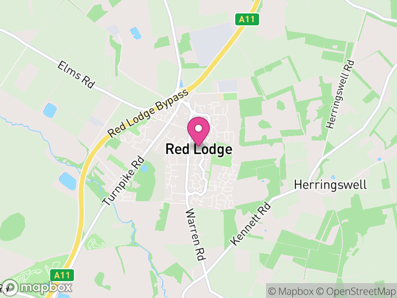 Map of Red Lodge, West Suffolk