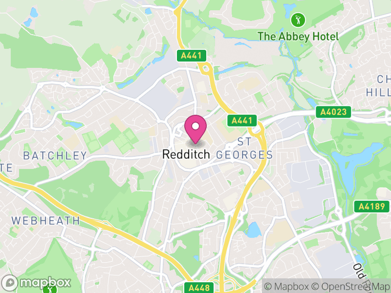 Map of Redditch, Worcestershire