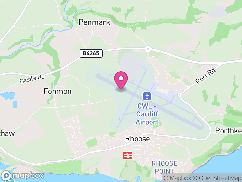Map of Rhoose, Vale of Glamorgan