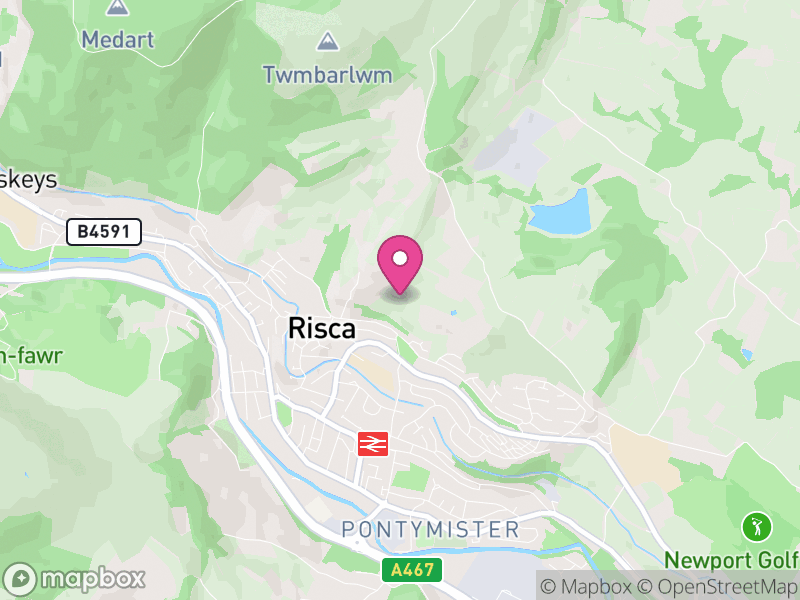 Map of Risca East, Caerphilly