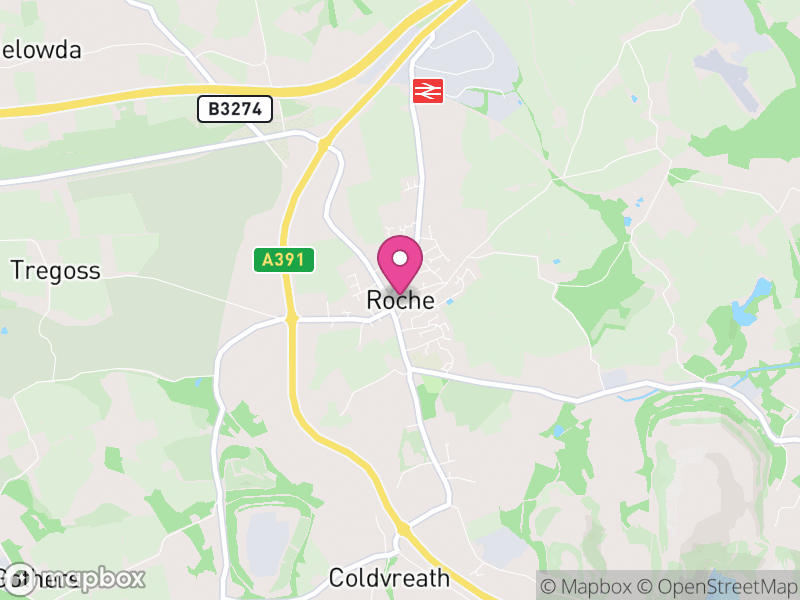 Map of Roche, Cornwall
