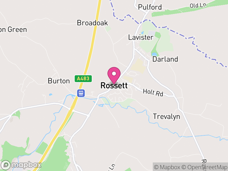 Map of Rossett, Wrexham