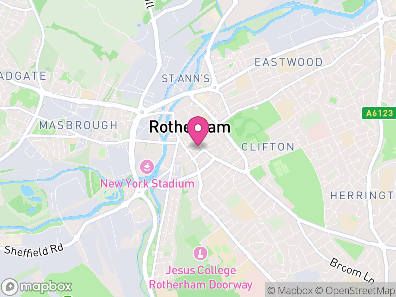 Map of Rotherham, South Yorkshire
