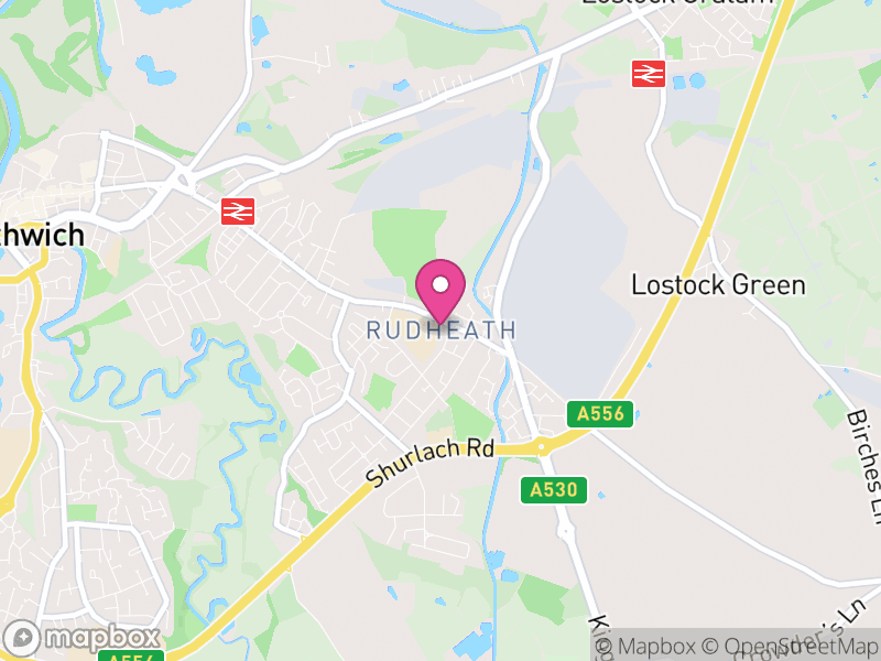 Map of Rudheath, Cheshire West and Chester