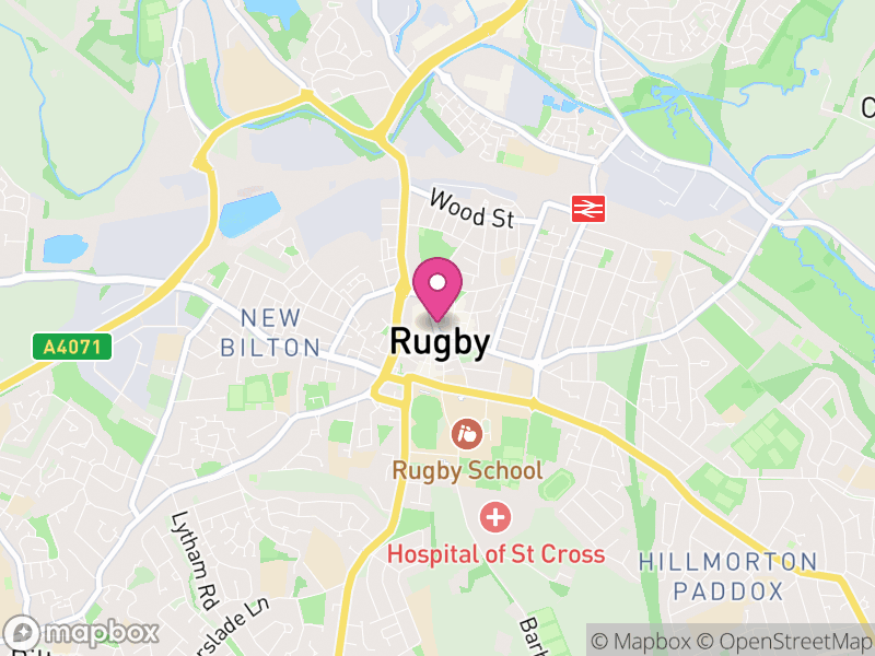 Map of Rugby, Warwickshire