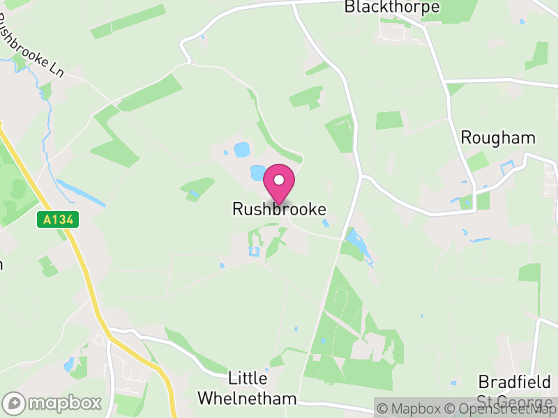 Map of Rushbrooke with Rougham, West Suffolk