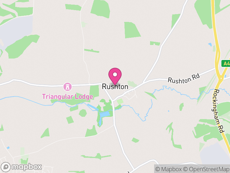 Map of Rushton, North Northamptonshire