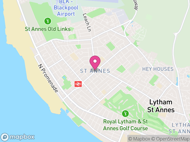 Map of Saint Anne's on the Sea, Fylde