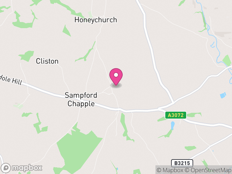 Map of Sampford Courtenay, West Devon