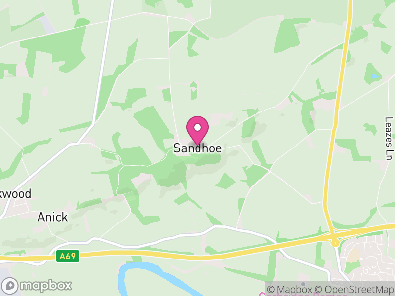 Map of Sandhoe, Northumberland