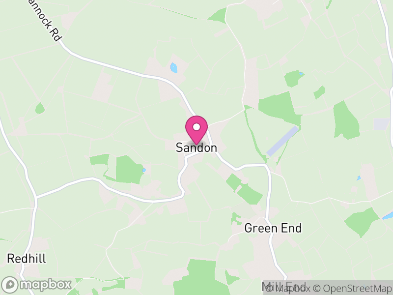 Map of Sandon, North Hertfordshire