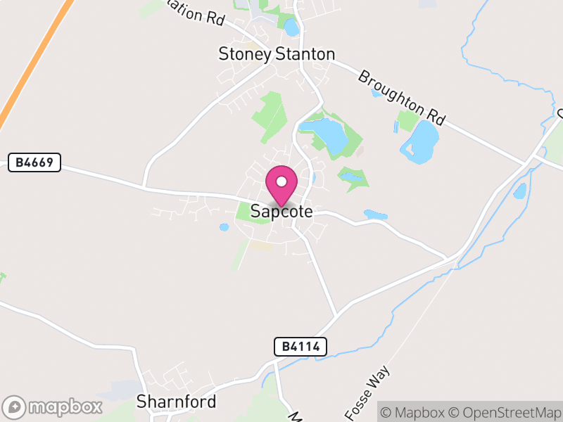 Map of Sapcote, Blaby