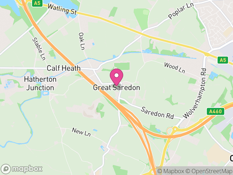 Map of Saredon, South Staffordshire