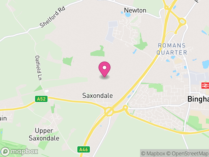 Map of Saxondale, Rushcliffe