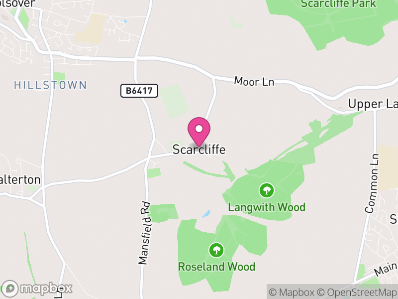 Map of Scarcliffe, Bolsover